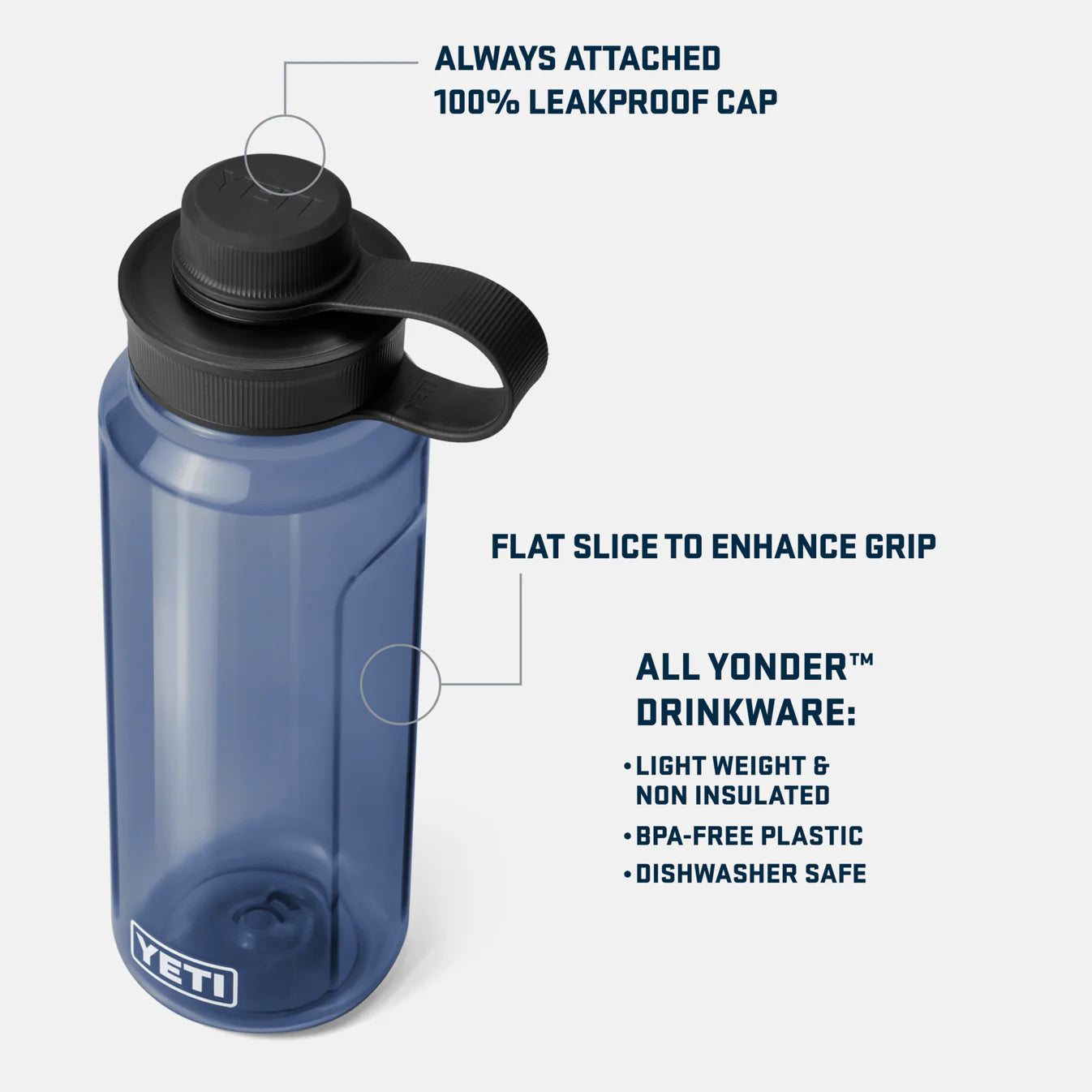 Yonder™ 34 oz (1 L) Wasserflasche grau