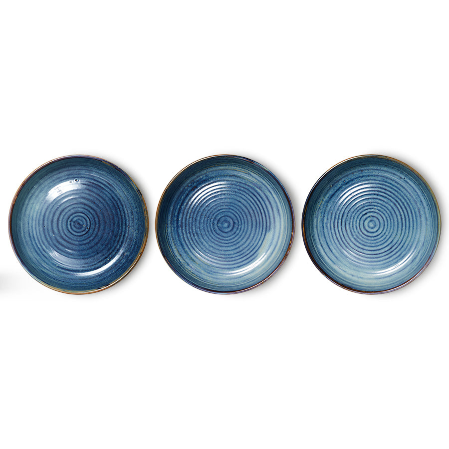 Chef ceramics deep plate rustic blue 4Stk.